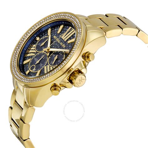 michael kors gold blue watch|michael kors blue chronograph.